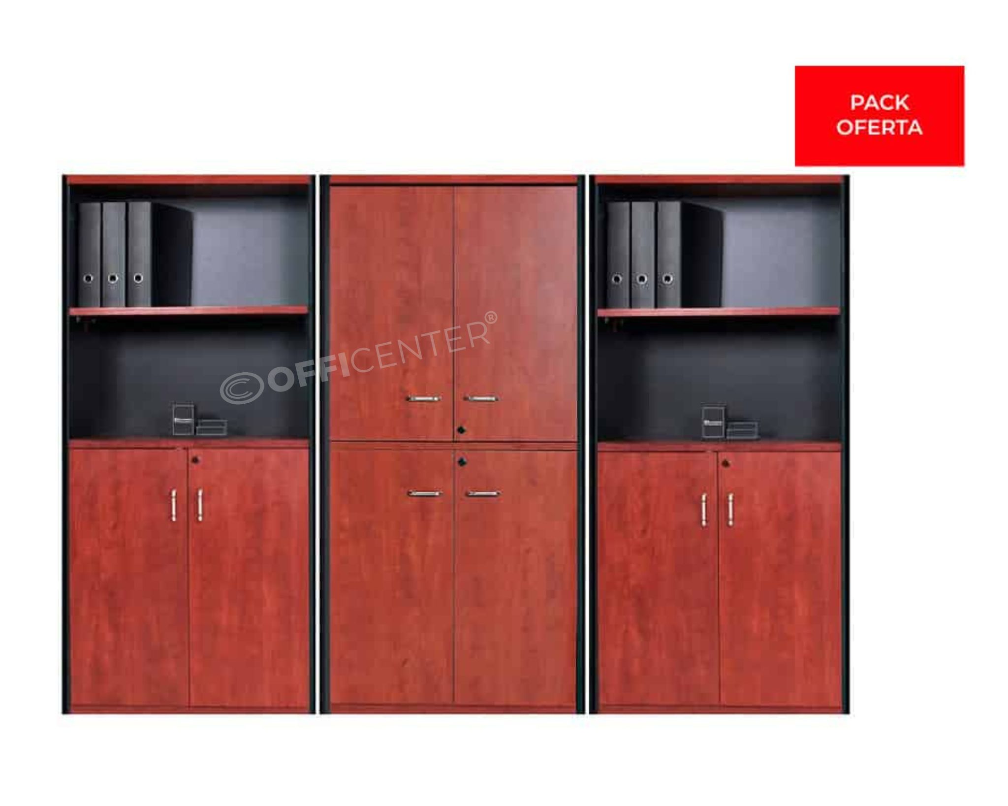 cod-190-conjunto-de-3-estantes-altos-color-cerezo-officenter-chile